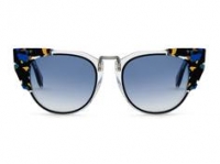 Тонкая металлическая переносица и плоские дужки в тон внутренней части оправы создают невероятную игру цвета и формы.